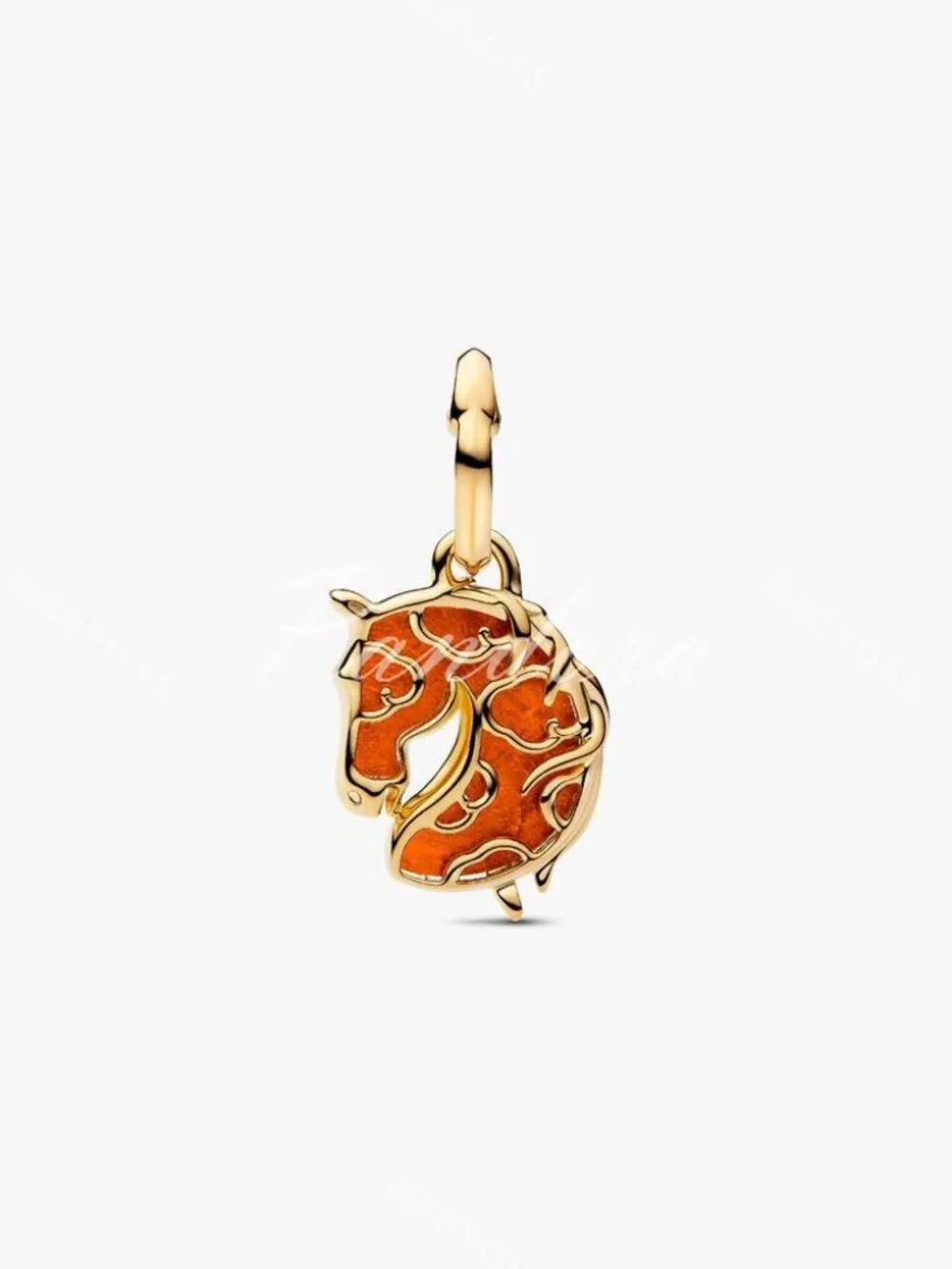 Red Fire Horse Murano Glass Dangle Charm